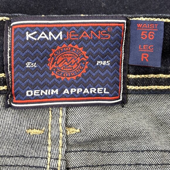 KAM Big and Tall Dark Blue Regular Comfort Fit Stretch Jeans Size 56 Waist NWT - Picture 5 of 10
